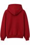 Burgundy Cotton Blend Hooded Off-Shoulder Oversized Printed Kangaroo Pocket Sweatshirt - 2