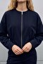 Zippered Jacket - Navy Blue - 2
