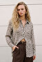 Patterned Shirt - Ecru-Brown