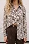 Patterned Shirt - Ecru-Brown - 2