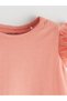 Short Sleeve Patterned Baby Girl Combed Cotton Jumpsuit 3-Piece - 3