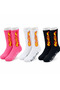 Wak unisex flame patterned socks 3-piece set cotton long socks seamless breathable daily sports socks soft