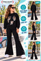 Winter, Spring, and Autumn Girls' Black Spanish Flared Bottoms and Black Sweat Top - 2