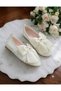 Girls' Shiny Cream Color Bow-Tie Orthopedic Non-Slip Sole Stylish Ballet Flats - 4