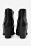 Women's Thick Heeled Zippered Boots Real Leather Maelle Black - 5