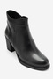 Women's Thick Heeled Zippered Boots Real Leather Maelle Black - 2