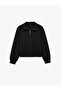 Modal Fabric Regular Fit Long Sleeve High Collar Half Zipper Sweatshirt - 3