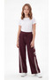 Palazo Long-Cut Cargo Pants with Pockets and Striped Sides, Printed Girls' Sweatpants