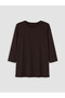 Two Mt Shop Quality Lcw Everyday Brown Stone Standard & Regular Three Quarter Sleeve Women's T-Shirt - 5