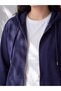 Navy Blue Plus Size Women's Zippered Sweatshirt - 2