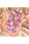 Colorful Hairpin Set with Flower and Heart Figures, Children's Hair Ties, 10 Pieces - Purple - 4
