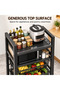 5-Tier Kitchen Storage Rack with Wheels, Microwave Stand with 2 Shelves & 3 Removable Wire Baskets - 5