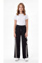 Palazo Long-Cut Cargo Pants with Pockets and Striped Sides, Printed Girls' Sweatpants - 2