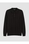 Ozmarka New Season Black Polo Collar Patterned Men's Knitwear Sweater - 4
