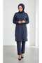 Women's Middle-Aged and Older Women's Cycling-Collar Pants with Button Detail on the Sides, Six-Strap Sleeves, Cuffed Waist, Elastic Waist, and Waist Pockets, Thick Winter Two-Piece Suit - 2