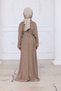 Reglan Sleeve Gathered Girl's Dress - Mink - 2