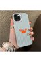 iPhone 14 Pro Max Compatible Simple Striped Cartoon Little Red Crab Crash Proof Drawing