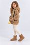 Girl's Plush Hooded Sweatshirt with Pretty Embroidery, Toy Accessories and Bag, Winter Top Ak4130 - 3