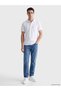 Vizyon New Season White Polo Collar Pique Men's T-Shirt - 2
