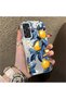 Samsung Galaxy M34 Compatible Yellow Lemon Blue Leaf White Small Flower Shock Absorbing Protection