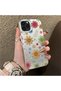 iPhone 11 Pro Max Compatible Colorful Multicolor Daisy Plants Retro Hand Drawn Flower Print