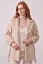 Double-Breasted Collar Belted Buttoned Soft Textured Plush Coat - 2