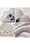 Gray Cloud Pillow with Cute Face Design - Decorative Pillow for Baby and Children's Room 34.5X22 cm - 3