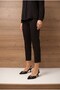 Antonie Women's Heeled Shoes with Front Chain, Thin Heel, Black Satin - 3
