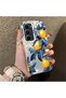 Infinix Hot 60 Pro Plus Compatible Yellow Lemon Blue Leaf White Small Flower Shock Absorbing Protection
