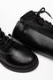 Bugi Black Shiny Leather Lace-Up Zippered Boots - 3