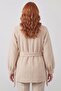 Double-Breasted Collar Belted Buttoned Soft Textured Plush Coat - 4