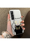 Realme C65 4g Compatible Simple Striped Cute Black Cat Impact Wear-Resistant Art Print