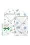 - Newborn Bamboo Cotton Hooded Towel 2-Pack - Whale & Wave - 2