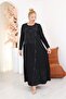 Plus Size Buttoned Pleated Dress - 2