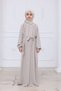 Reglan Sleeve Gathered Girl's Dress - Stone Color