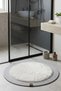 Moon Series Jute Edged Round Plush Bath Mat |   Non-Slip Base Washable Mat (13 Colors) - 2