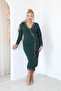 Plus Size Double Breasted Collar Crepe Fabric Evening Dress - 2