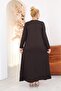 Plus Size Buttoned Pleated Dress - 8