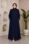 Hajj and Umrah Medina Silk Modern Cut Loose-Fitting Gathered Robe Ferace - 4