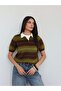 Striped Short Sleeve Knitwear Sweater - 2