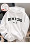 Mooda 3 Threaded Unisex Oversize Hooded Sweatshirt