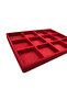Canada Model Suede Fabric Red Color 34 cm / 24 cm Twelve Compartments Drawer Jewelry Stand - 3