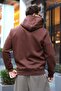 Bitter Brown Hooded Men's Sweat Cardigan E7219 - 2