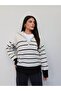 Half-Zip Striped Knit Sweater - 4