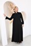 Plus Size Dress with Stone Collar and Detailed Sleeves - 5