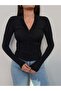 Gathered Front Zippered Blouse - 7