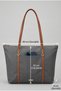Women's Anti-Racite Color Buzzy Fabric Shoulder Bag with Zipper, Large Internal Volume, Daily Use Bag - Front Pocket Detail - 5
