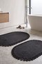Arlen Jute 2-Piece Large Size Bath Mat Set (60X100 + 50X80 cm) |   Washable Bathroom Set - 2