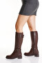 Women's Cave Three Buckle Zippered Boots Flat Sole Casual Boots - 3