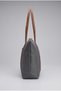 Women's Anti-Racite Color Buzzy Fabric Shoulder Bag with Zipper, Large Internal Volume, Daily Use Bag - Front Pocket Detail - 4